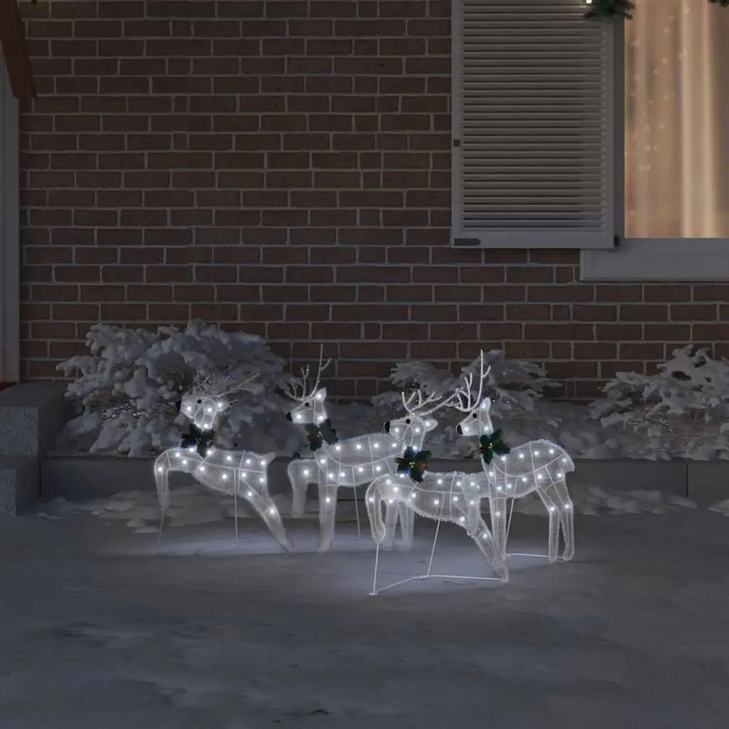 LED Reindeer Decorations 4 Pieces White Christmas Holiday Indoor Outdoor Lights
