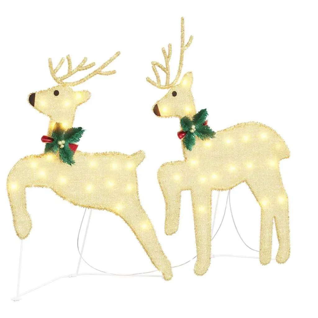 LED Reindeer Decorations 6 Pieces Gold Holiday Festive Lights