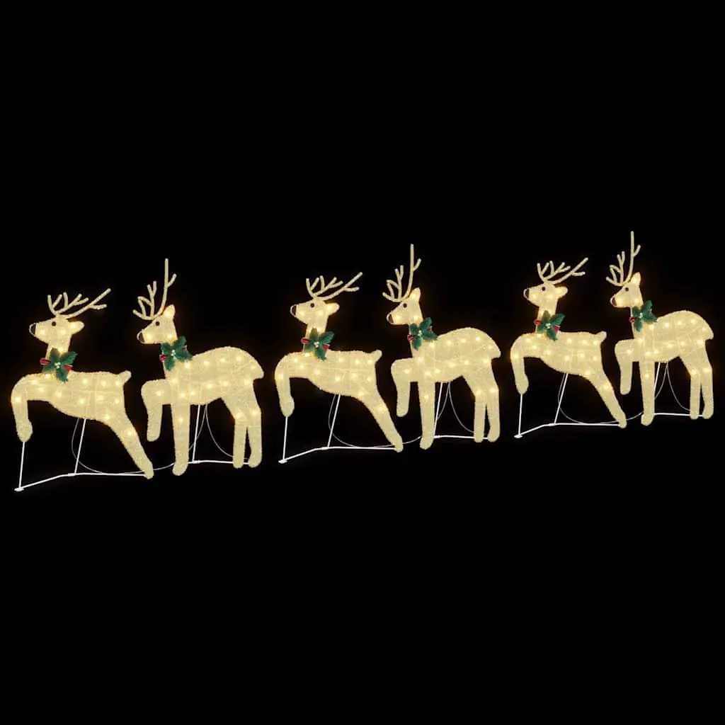 LED Reindeer Decorations 6 Pieces Gold Holiday Festive Lights