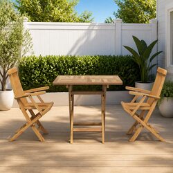 Reliable Brown Acacia Wood Garden Dining Set