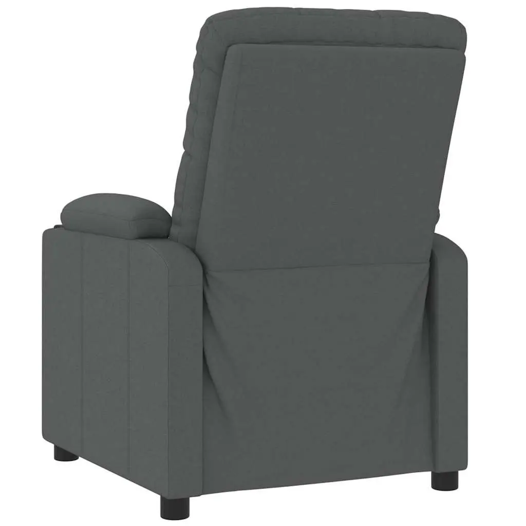 Electric Massage Chair Manual Reclining 3 Positions 6 Points Vibration Grey Fabric