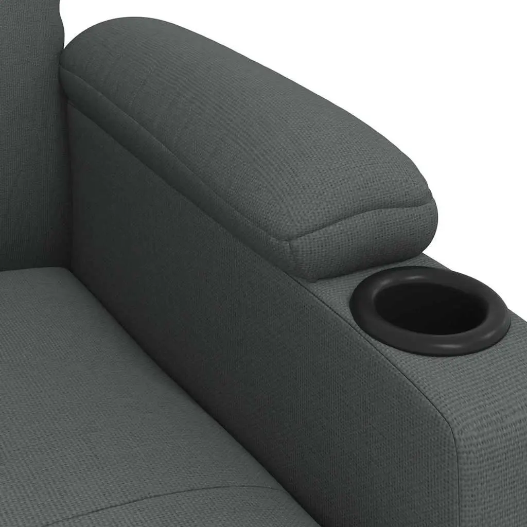 Electric Massage Chair Manual Reclining 3 Positions 6 Points Vibration Grey Fabric