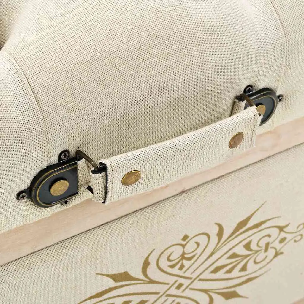 Storage Bench 110cm Cream Padded Seat Entryway Hallway Living Room Furniture Box