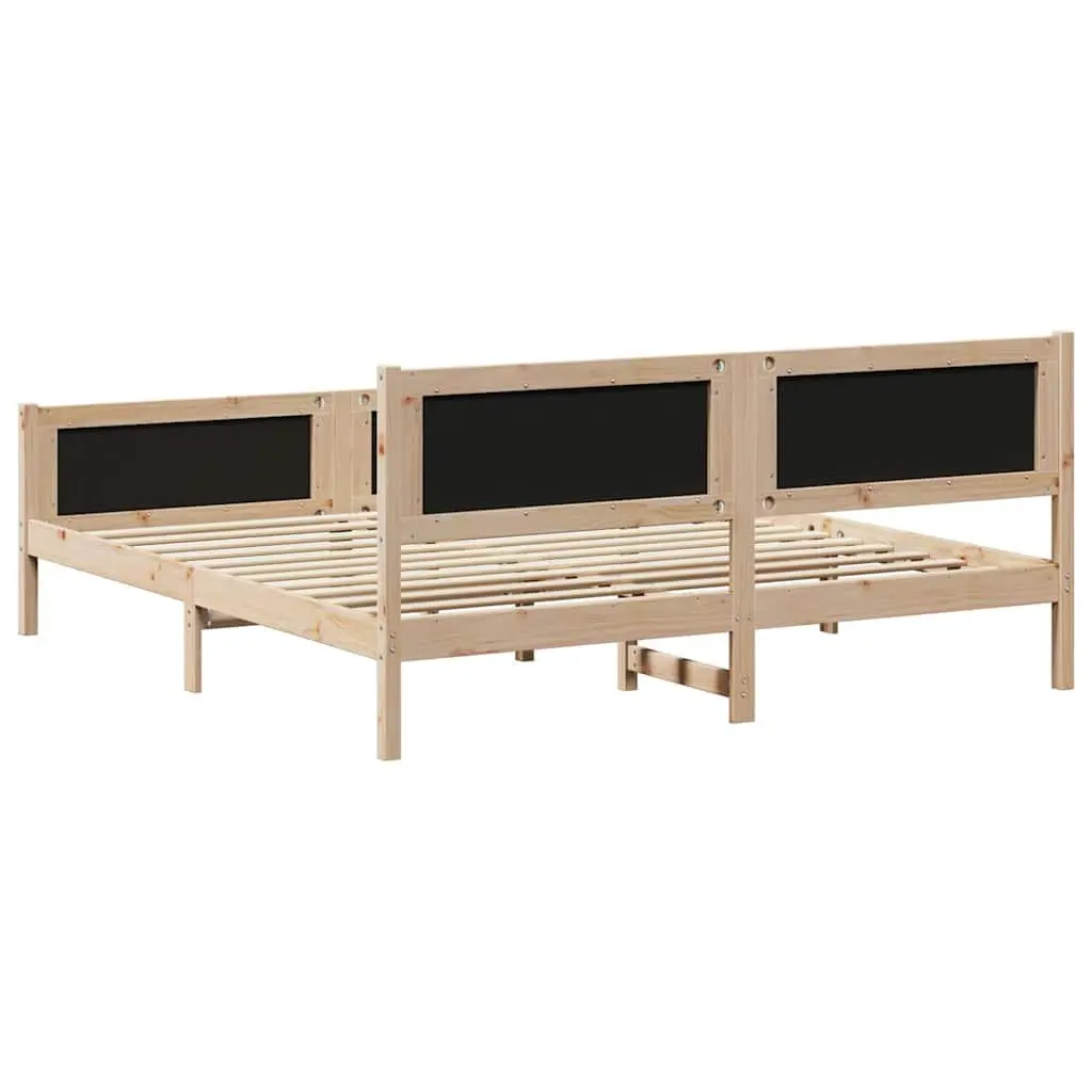 Bed Frame with Headboard Dark Grey 180 x 200 cm Fabric Upholstered Platform
