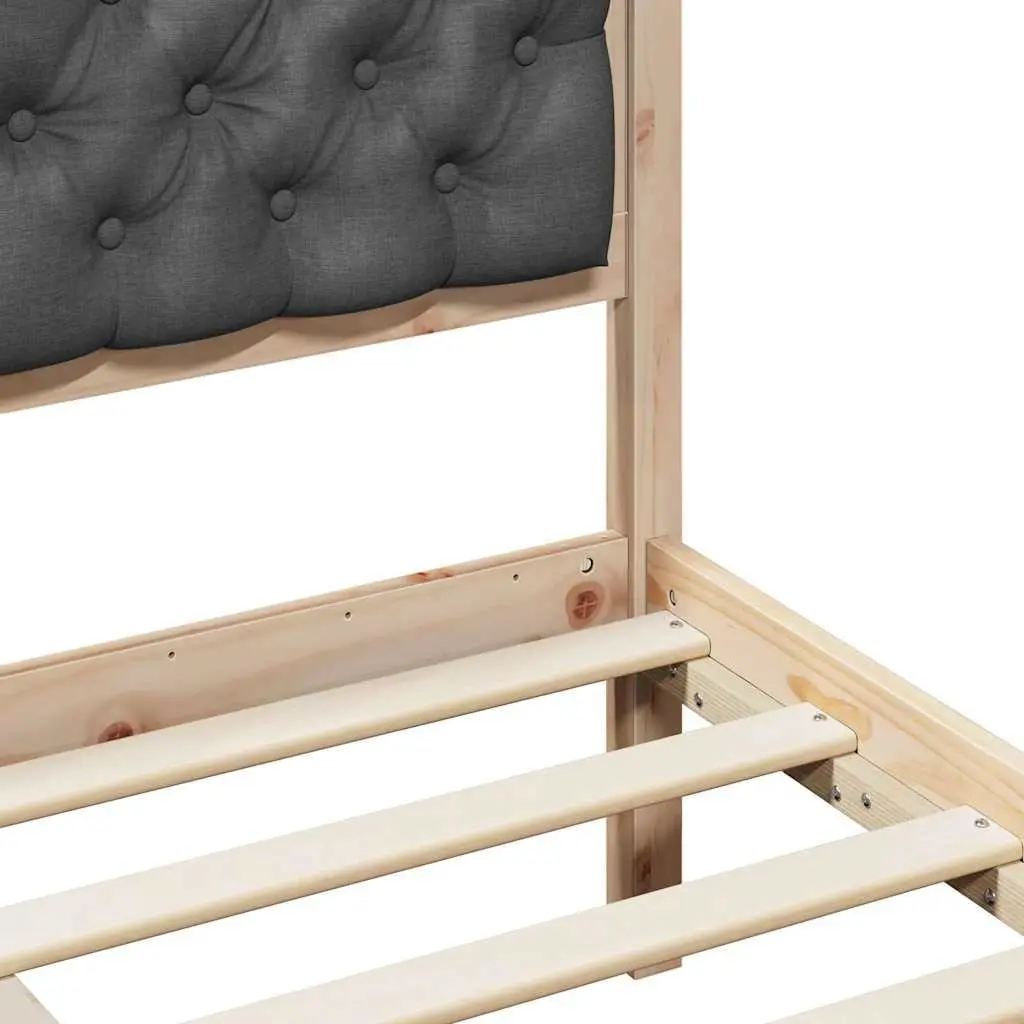 Bed Frame with Headboard 180 x 200 cm Solid Pine Wood Slatted Support