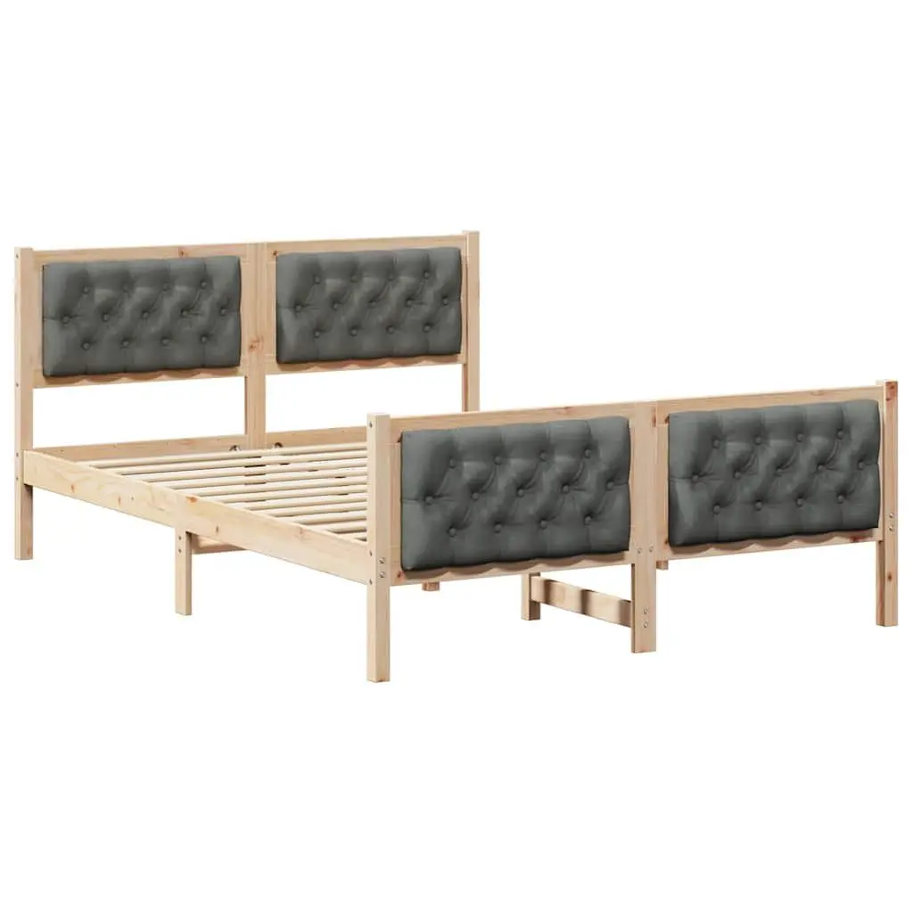 Bed Frame with Solid Pine Wood and Headboard 150 x 200 cm