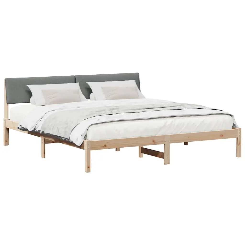 Bed Frame Modern Platform 180 x 200 cm Brown Dark Grey