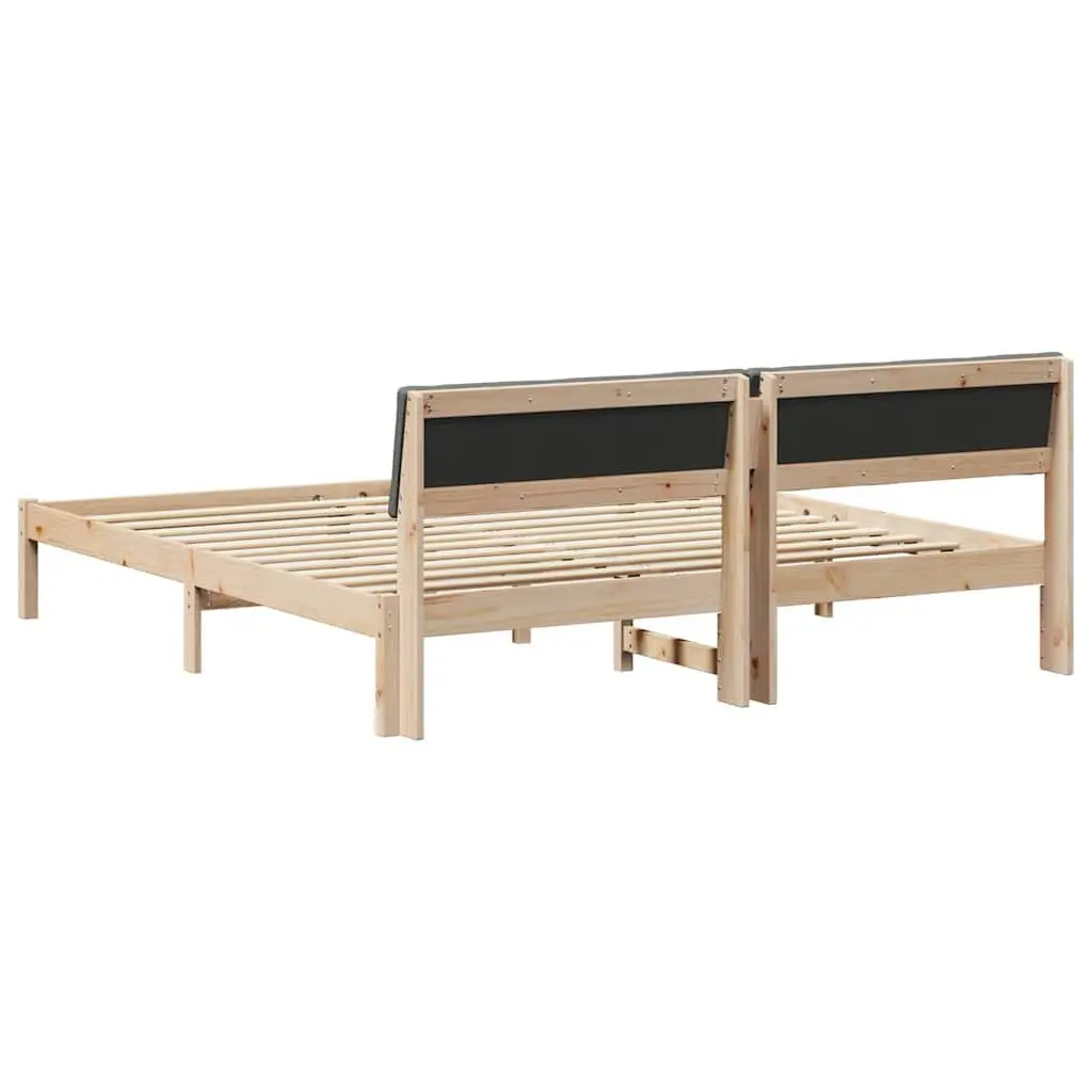 Bed Frame Modern Platform 180 x 200 cm Brown Dark Grey