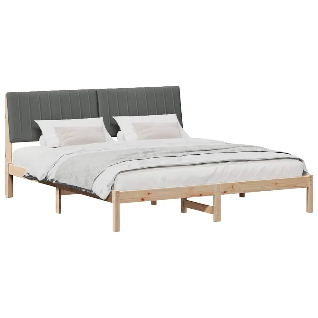 Bed Frame Solid Pine Wood Platform Slatted Brown 180 x 200 cm