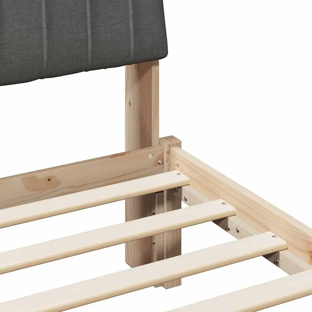 Bed Frame Solid Pine Wood Platform Slatted Brown 180 x 200 cm