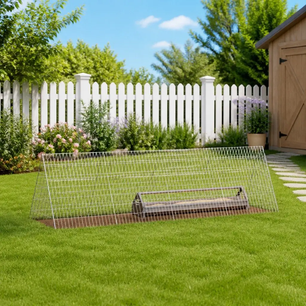 Outdoor Chicken Cage in Galvanised Steel