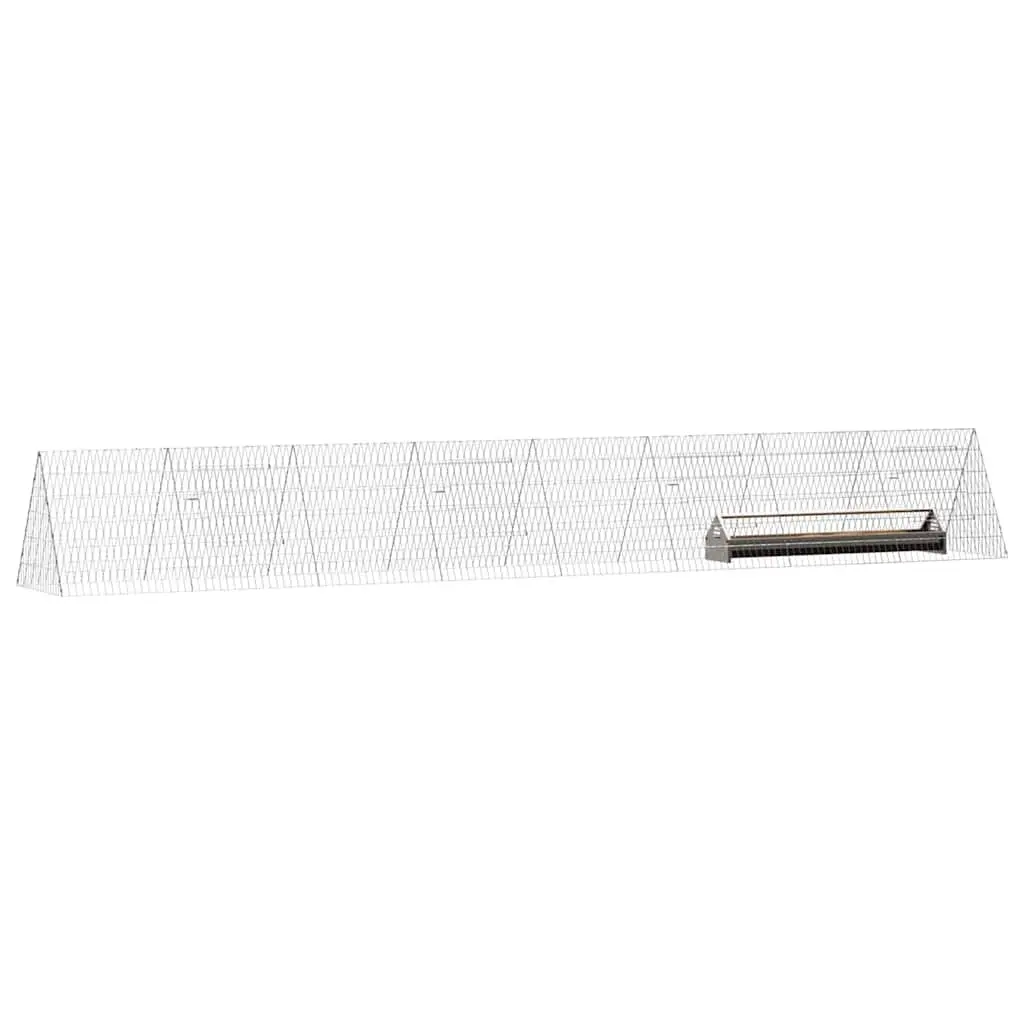 Chicken Cage Outdoor Poultry Coop 430 x 55 x 55 cm Silver Galvanised Steel