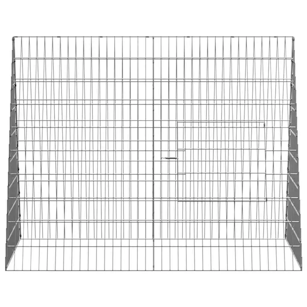 Chicken Cage Outdoor Poultry Coop 110x100x85cm Silver Galvanised Steel