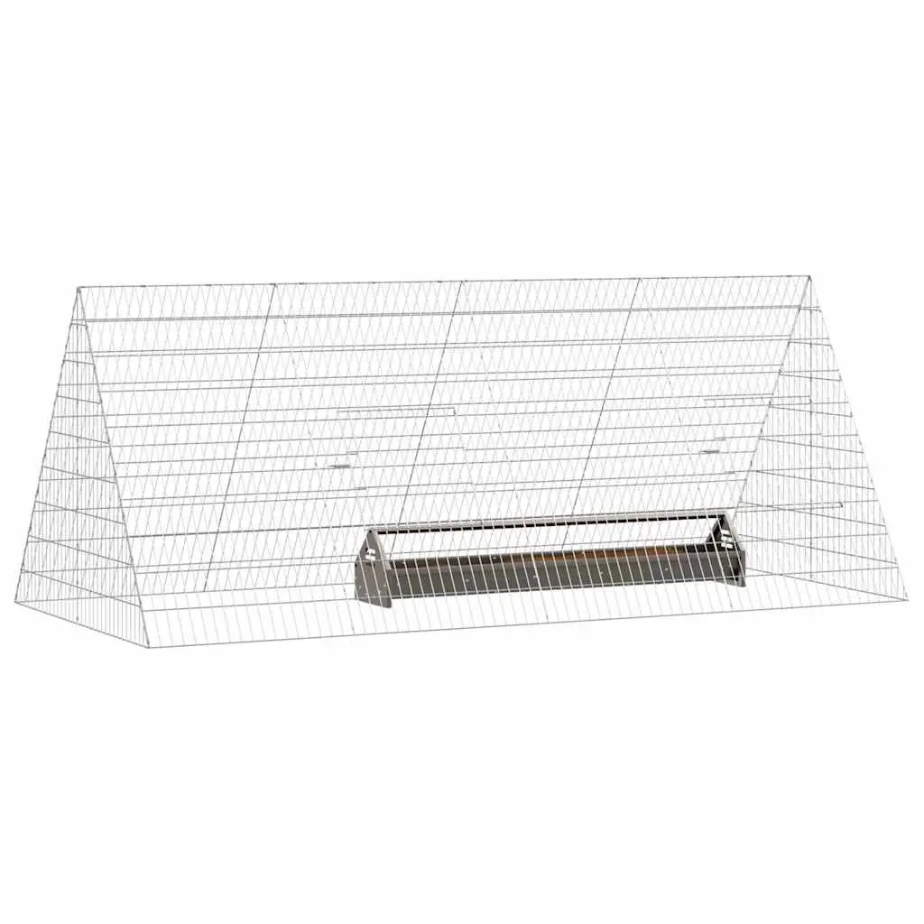Chicken Cage Outdoor Garden 215x100x85cm Silver Galvanised Steel