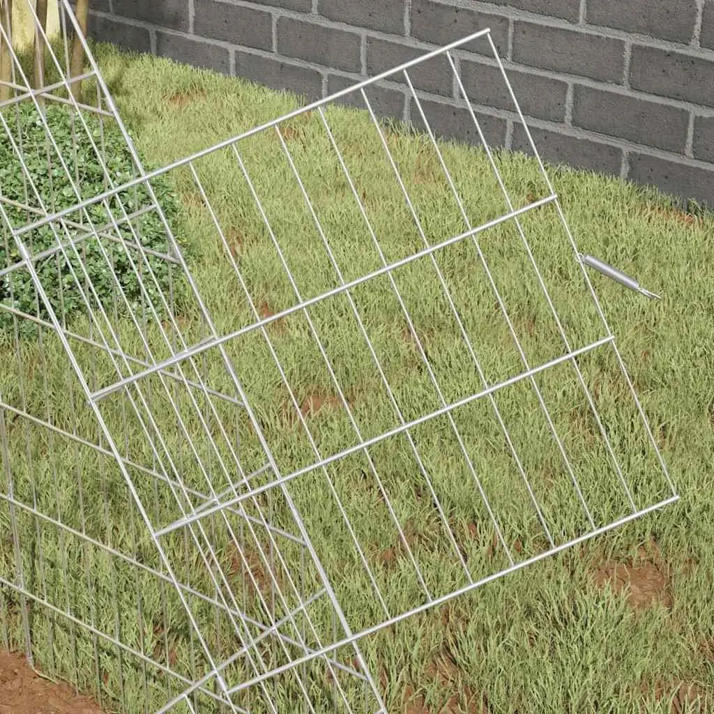 Chicken Cage Outdoor Garden 215x100x85cm Silver Galvanised Steel