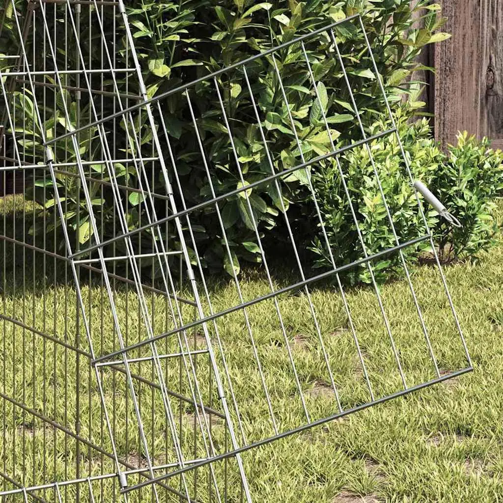 Chicken Cage Outdoor Poultry Housing 430 x 100 x 85 cm Silver Galvanised Steel
