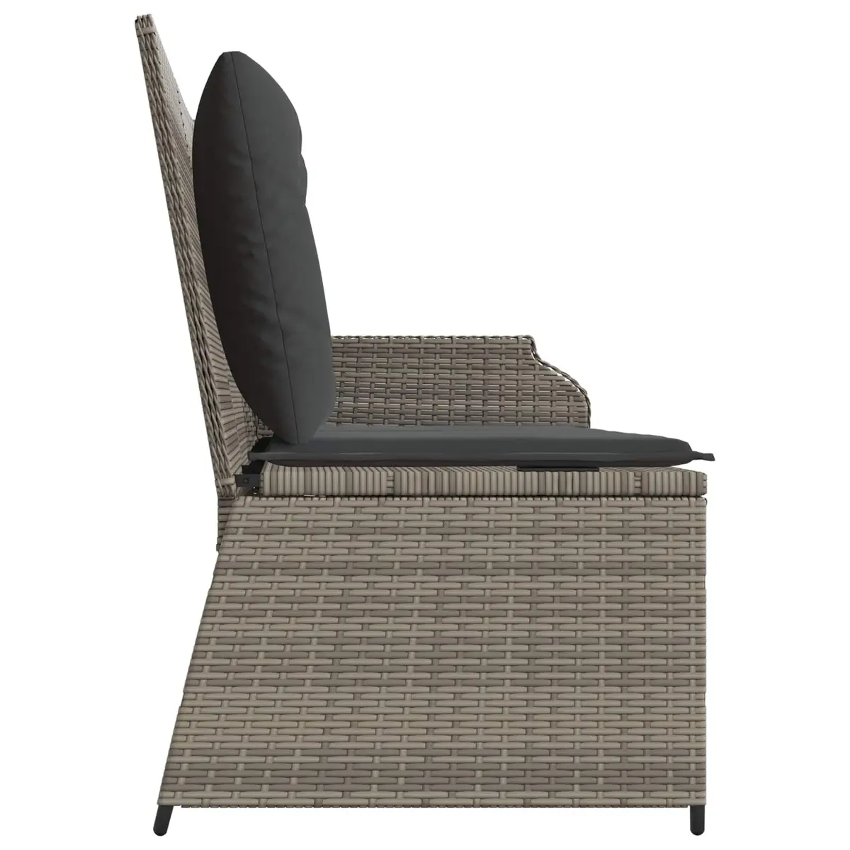 Grey Garden Bench with Cushion for Comfort