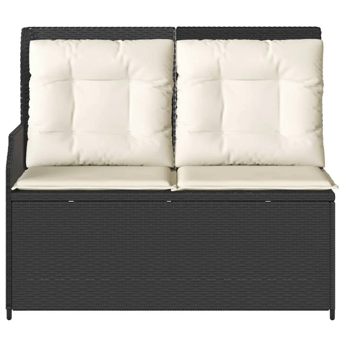 Garden Bench Reclining Outdoor Multi-Position Adjustable Seating Black