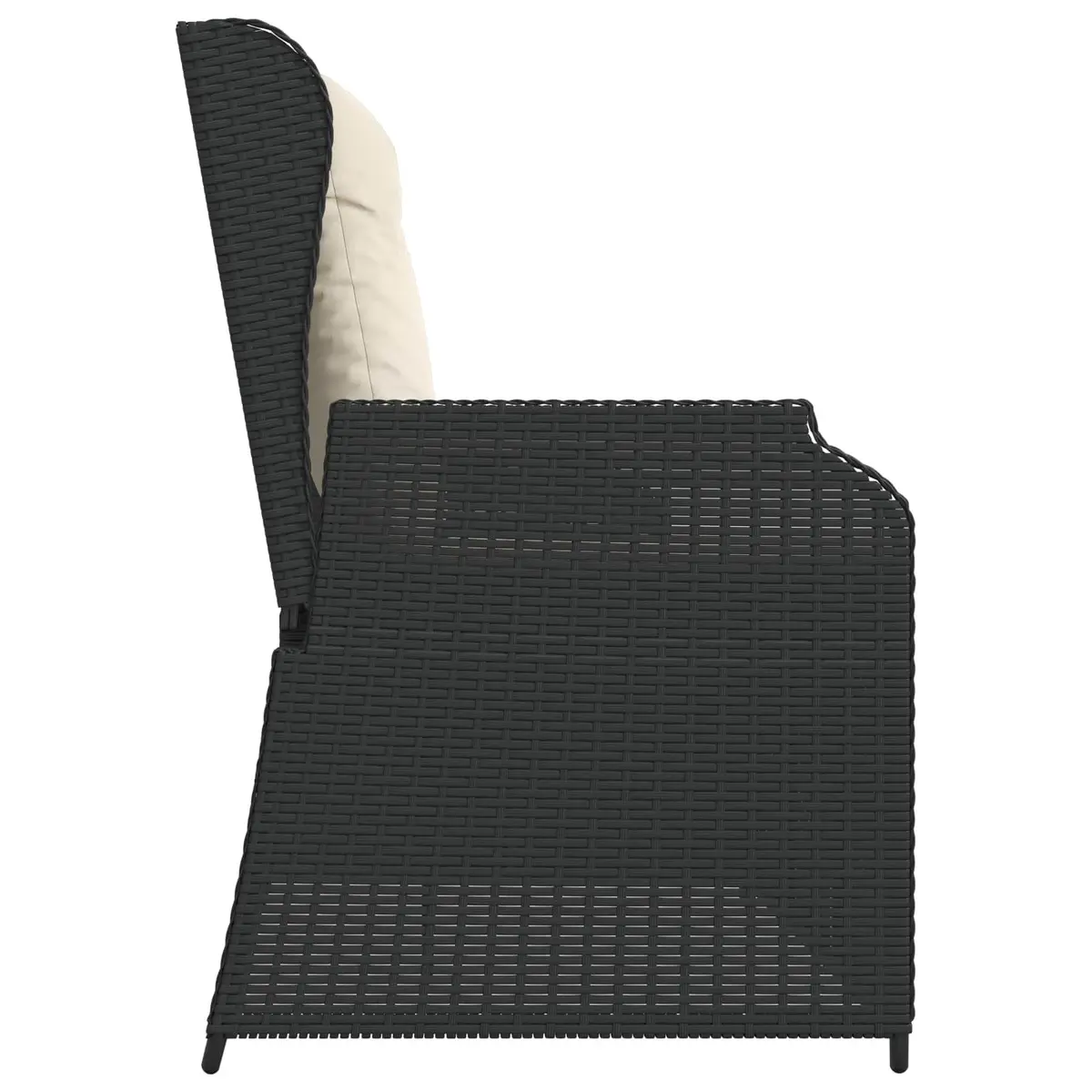Garden Bench Reclining Outdoor Multi-Position Adjustable Seating Black