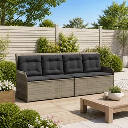 Reliable Grey Garden Bench with Adjustable Backrest