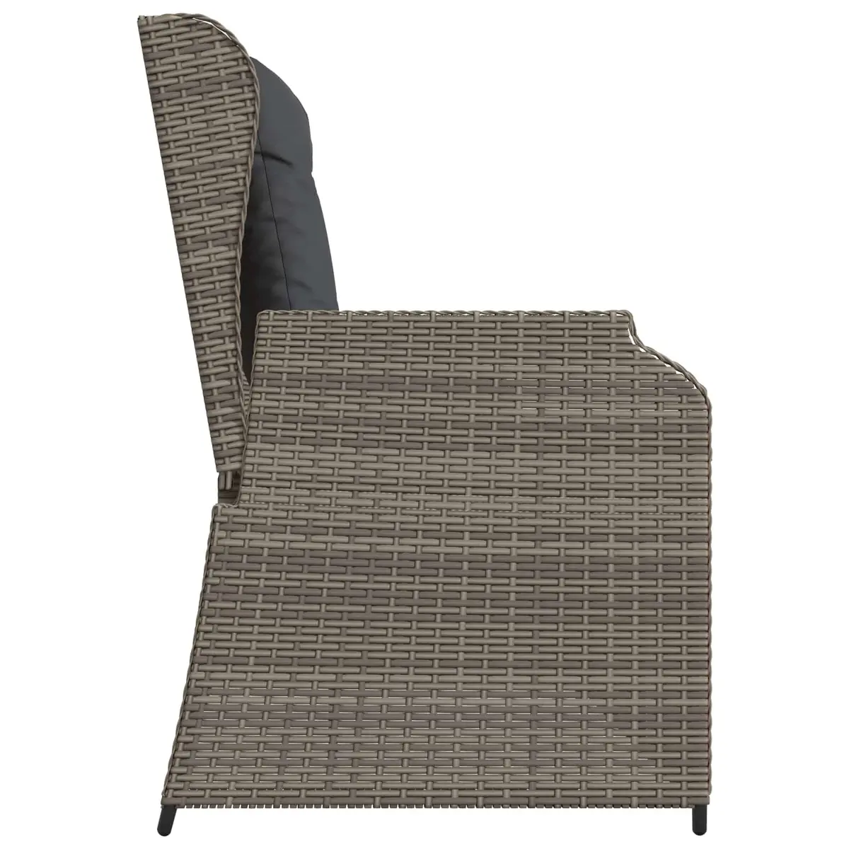 Grey Garden Bench with Adjustable Backrest