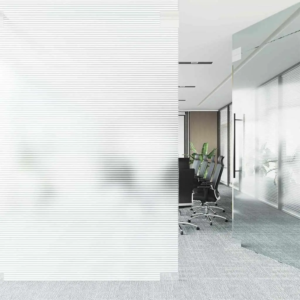 Frosted Stripes Window Film Self-Adhesive 90x500cm Privacy Indoor Use