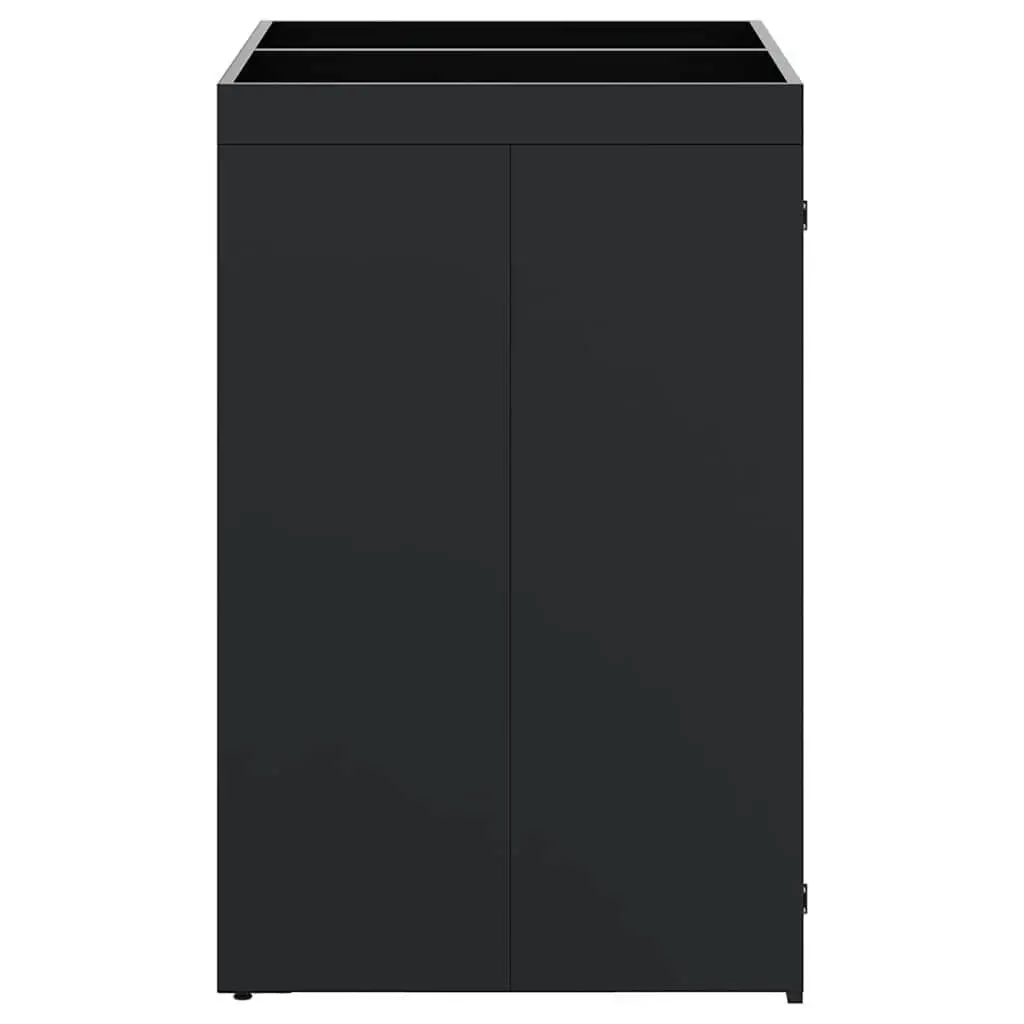 Wheelie Bin Storage Outdoor Waste Container Enclosure 2 Bins Black Garden