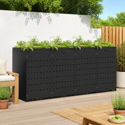 Reliable Wheelie Bin Storage with Planter Roof - Black