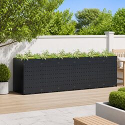 Wheelie Bin Storage for 6 Bins Black Outdoor Garden Waste Container Enclosure