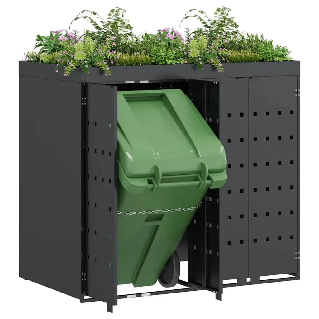 Wheelie Bin Storage Enclosure Outdoor Waste Container 2 Bins Anthracite