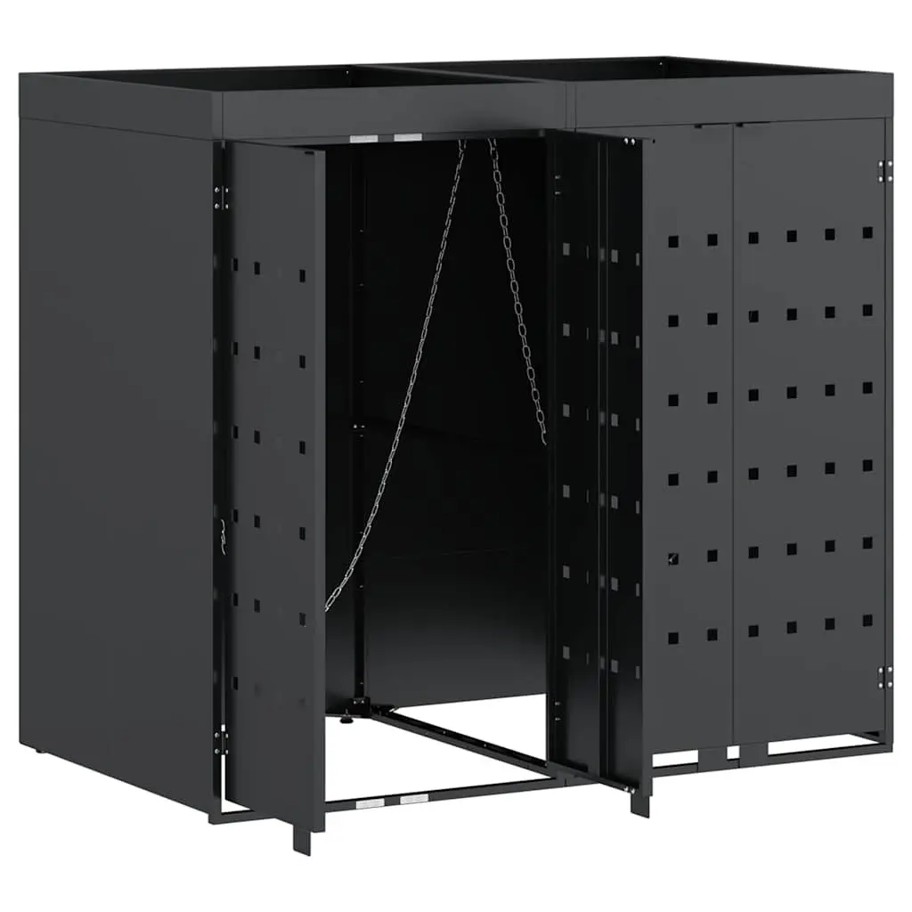 Wheelie Bin Storage Enclosure Outdoor Waste Container 2 Bins Anthracite