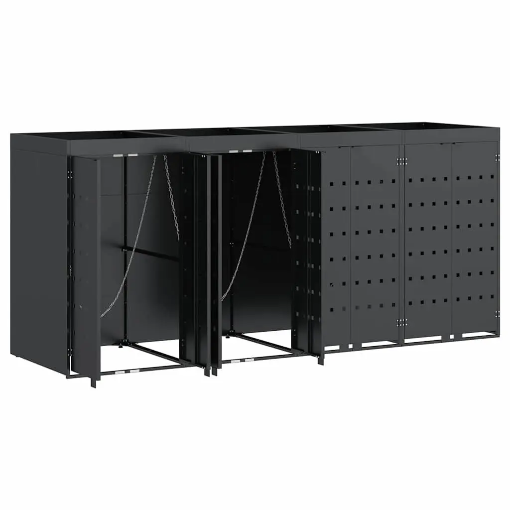 Wheelie Bin Storage Enclosure Outdoor Garden Waste Container 4 Bins Anthracite
