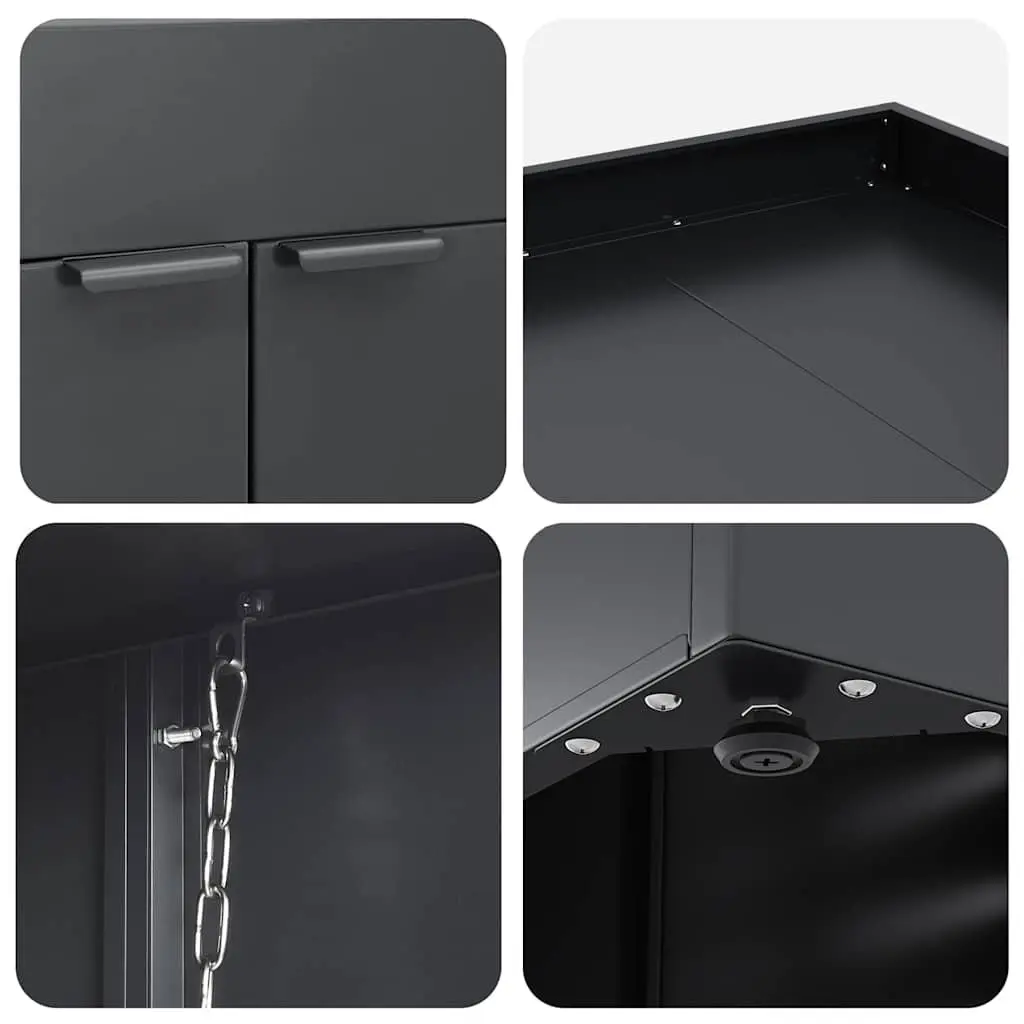 Wheelie Bin Storage Enclosure Outdoor Garden Waste Container 4 Bins Anthracite