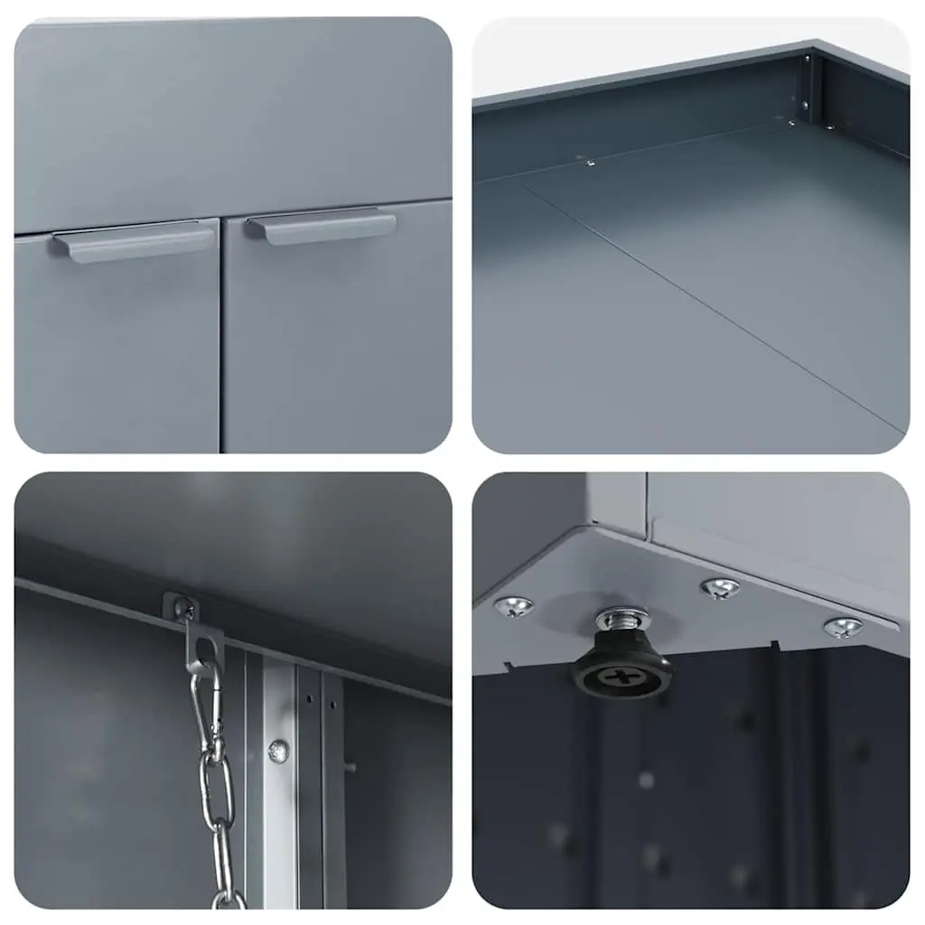 Wheelie Bin Storage Unit for 2 Bins Light Grey Outdoor Waste Container