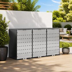 Wheelie Bin Storage Shed for 3 Bins Outdoor Garden Waste Container Enclosure
