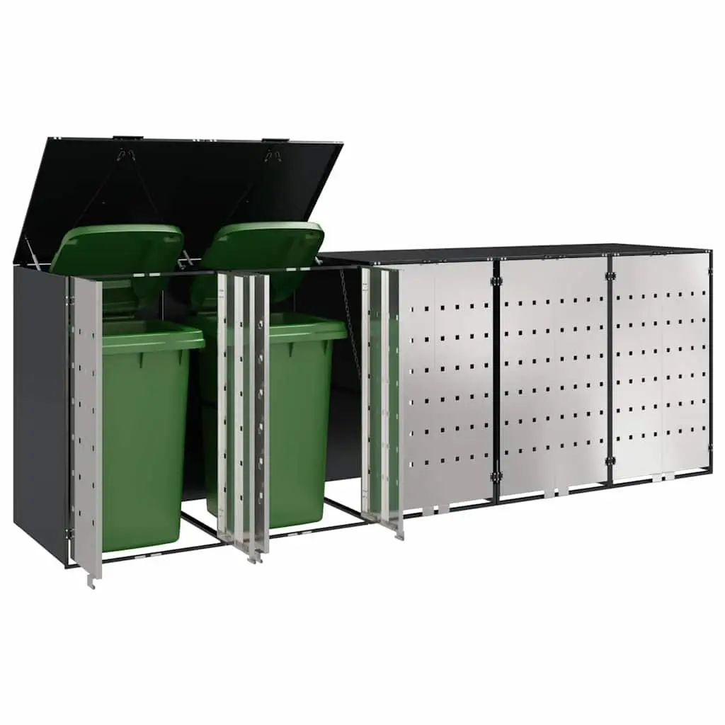 Wheelie Bin Storage Outdoor Waste Container Enclosure 3 Bins Anthracite