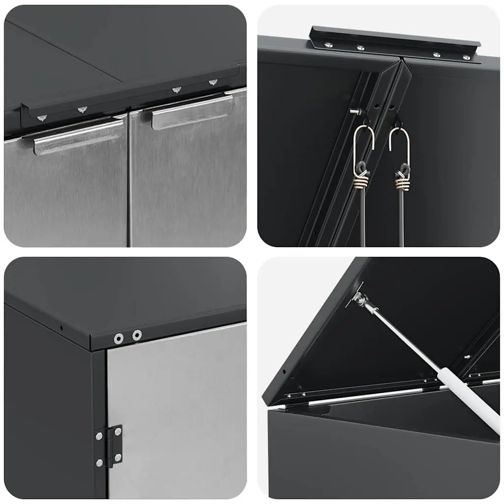 Wheelie Bin Storage Enclosure for 3 Bins Anthracite Modern Garden Waste