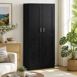 Reliable and Practical Black Oak Book Cabinet