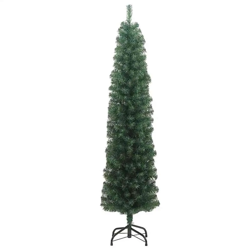 Artificial Christmas Tree Cone Shape 240cm Green with 300 Warm White LEDs and Stand