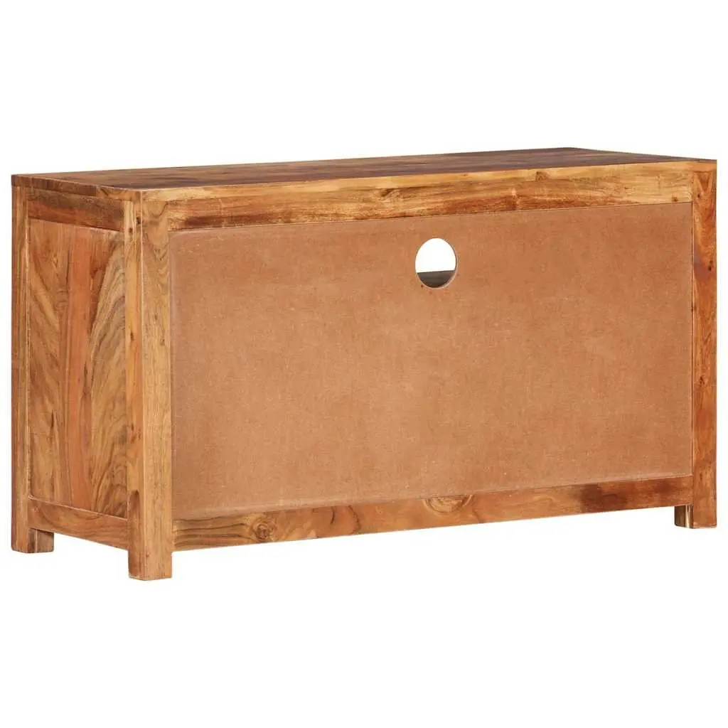 Wooden TV Cabinet Solid Acacia Wood Lowboard Storage Unit 90x34.5x50 cm Brown
