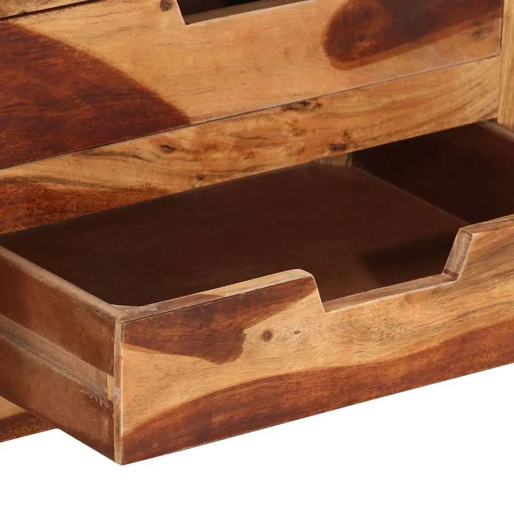Wooden TV Cabinet Solid Acacia Wood Lowboard Storage Unit 90x34.5x50 cm Brown