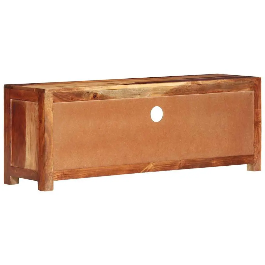 Brown Acacia TV Cabinet 110cm with Drawers