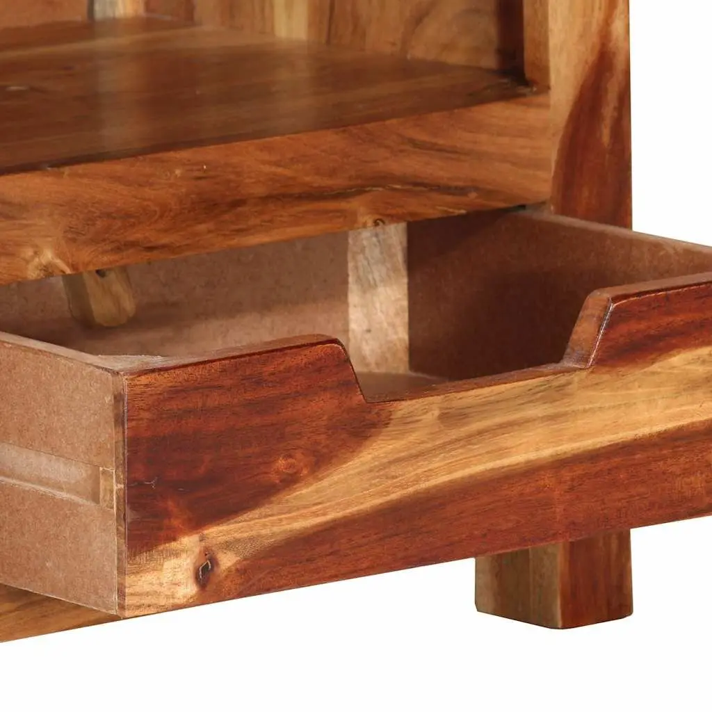 Brown Acacia TV Cabinet 110cm with Drawers