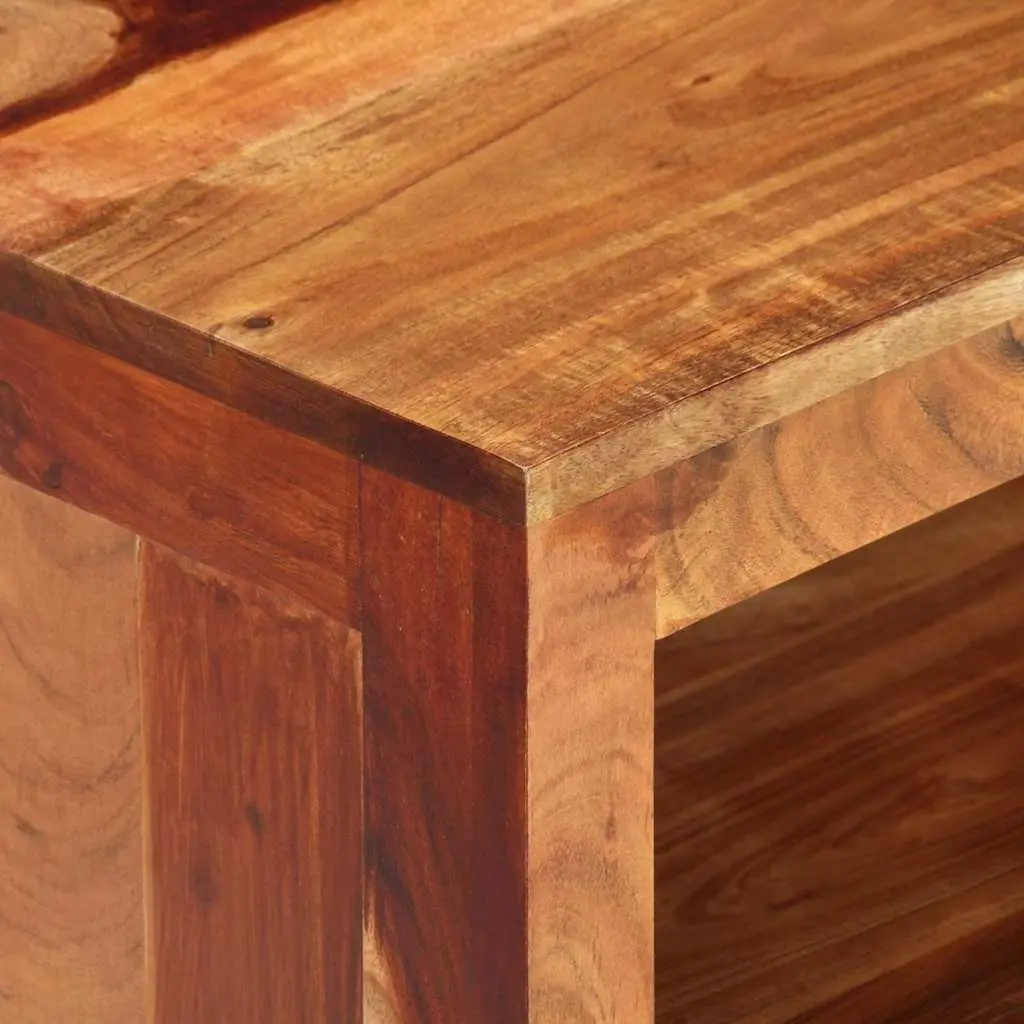 Brown Acacia TV Cabinet 110cm with Drawers