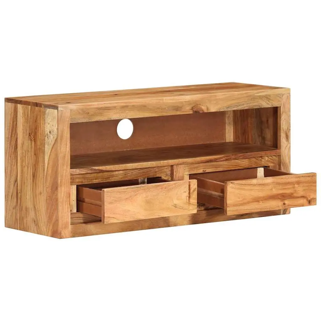 Solid Wood TV Cabinet Brown 88x30x40cm Acacia Storage Shelf Entertainment Stand