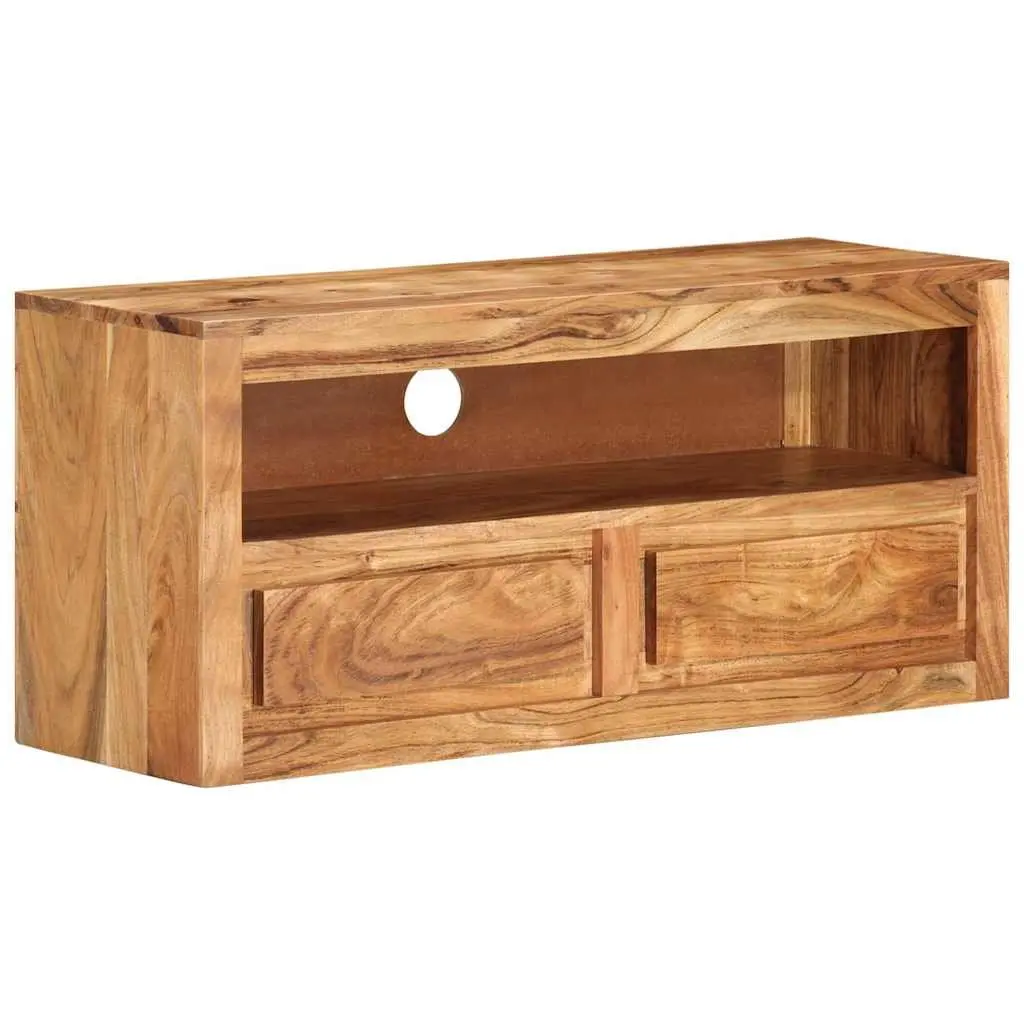 Solid Wood TV Cabinet Brown 88x30x40cm Acacia Storage Shelf Entertainment Stand