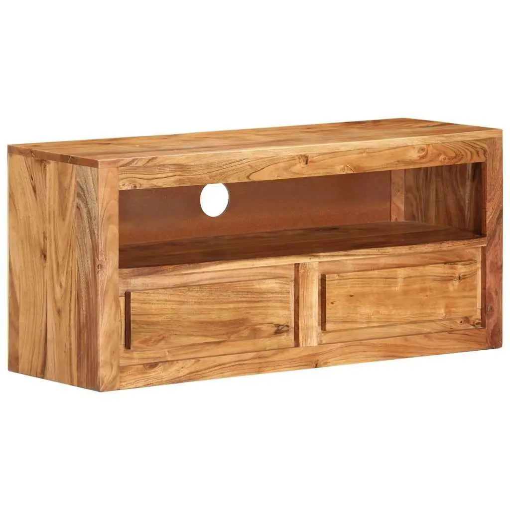 Solid Wood TV Cabinet Brown 88x30x40cm Acacia Storage Shelf Entertainment Stand
