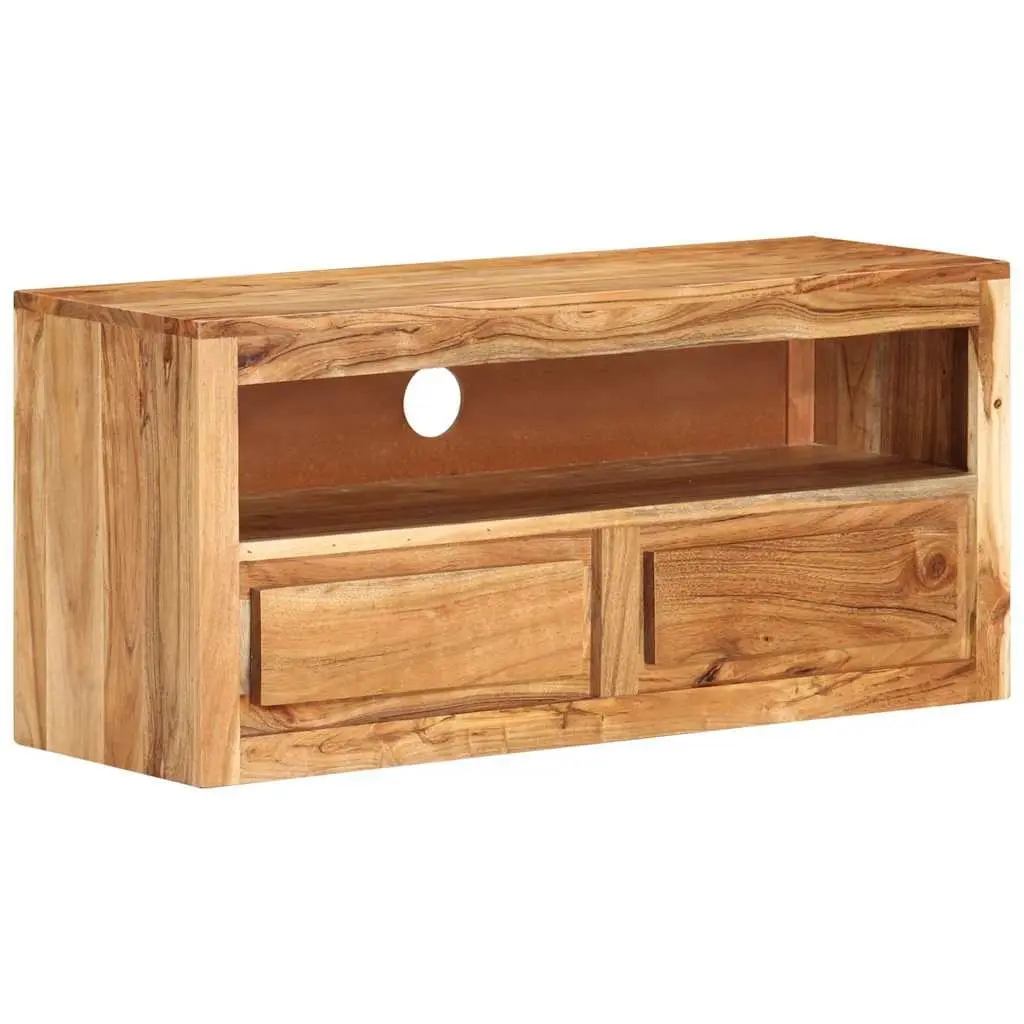 Solid Wood TV Cabinet Brown 88x30x40cm Acacia Storage Shelf Entertainment Stand