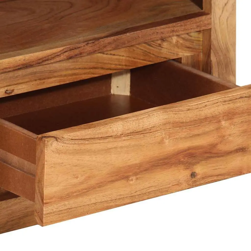Solid Wood TV Cabinet Brown 88x30x40cm Acacia Storage Shelf Entertainment Stand