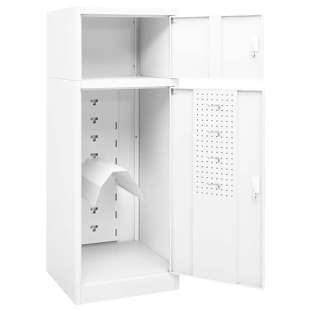 Saddle Cabinet Steel Storage Cupboard 53x53x140 cm White